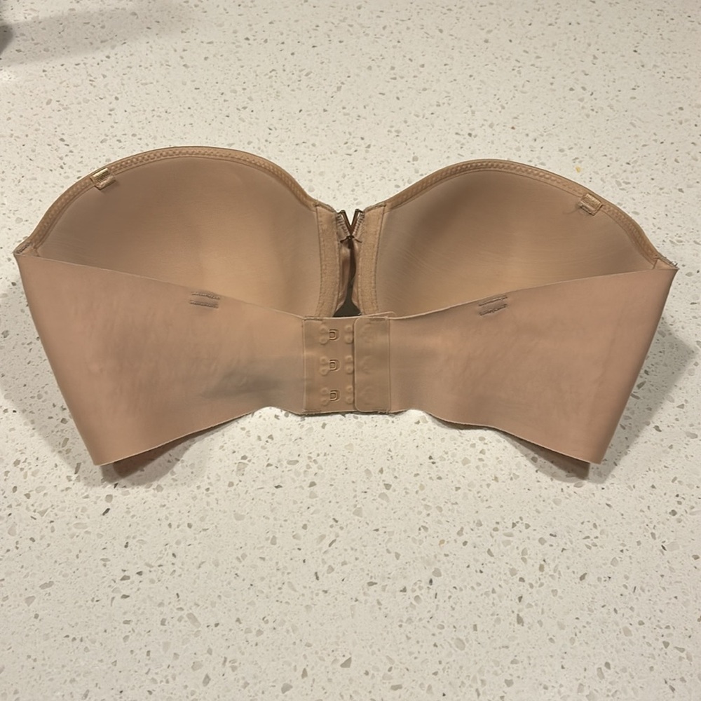 Victoria's Secret Strapless Seamless Back Multi-Way Bra, Nude Brown Size 36DD